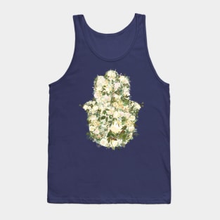 Watercolor Flower-Filled Hamsa for an Evil Eye Protection Tank Top